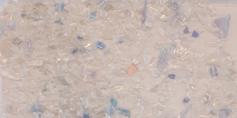 Finished PET flakes output accepted after sorting