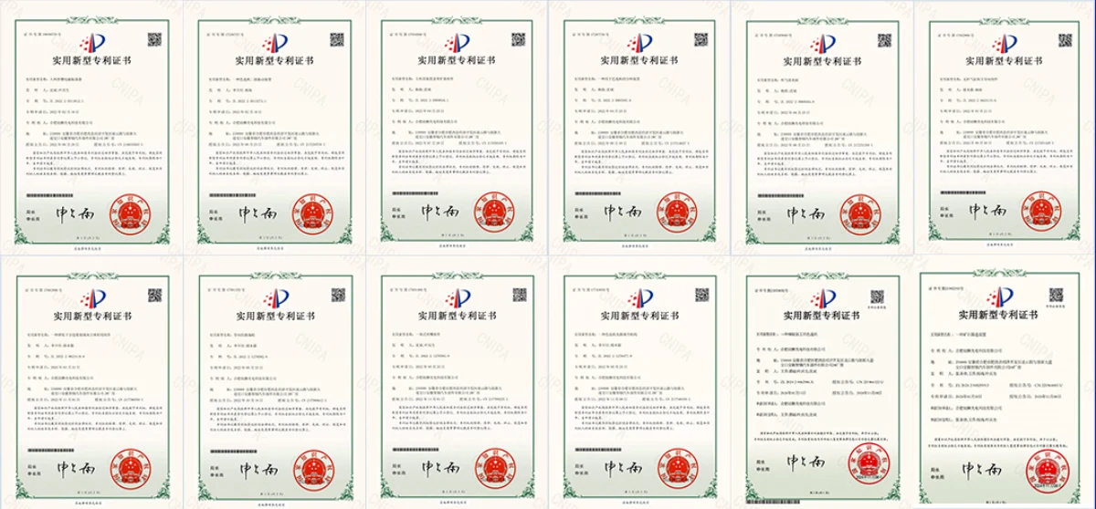 Collection de certificats de brevets d'utilité pour la machine de tri de minerais à bande APEX, comprenant de multiples technologies brevetées au niveau national pour le trieur de minéraux à double couche, à usage humide et sec, avec fonction colorimétrique.